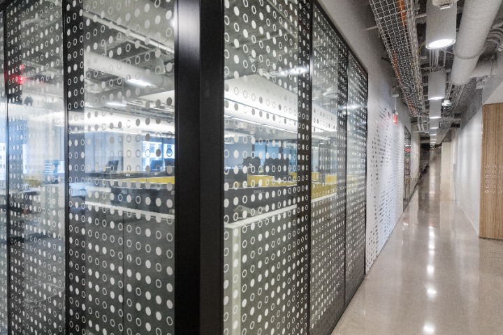 Quantlab glass office wall